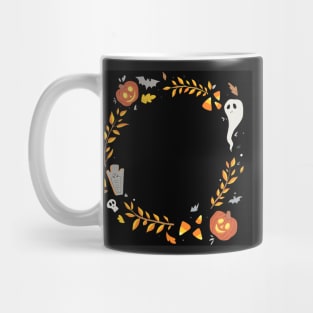 Cute and spooky Halloween wreath Mug